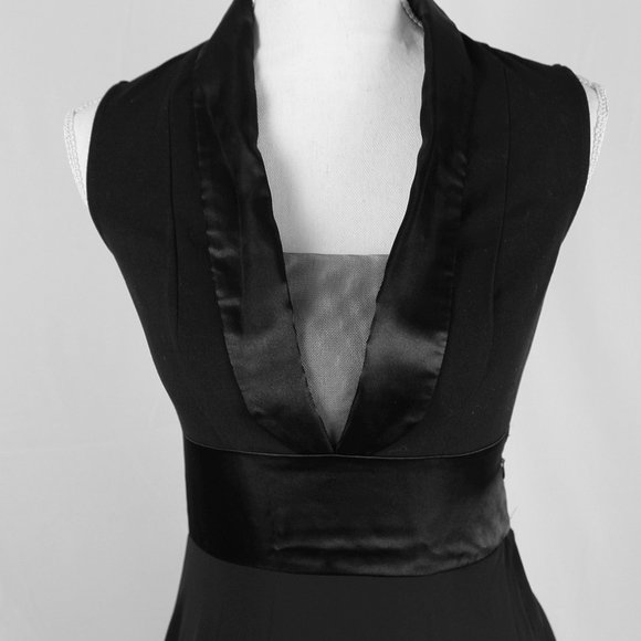 VENUS Black Tuxedo Maxi Dress Size 2 - Picture 4 of 8